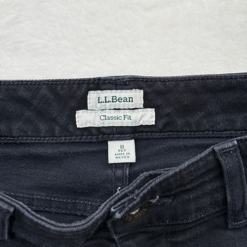 L.L. Bean Jeans Womens 8P Black Classic Fit Straight Leg Stretch Denim - Picture 3 of 12